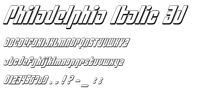 Philadelphia Italic 3D font